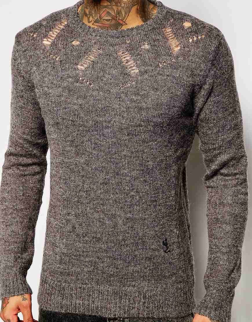 Hooded jacquard jumper